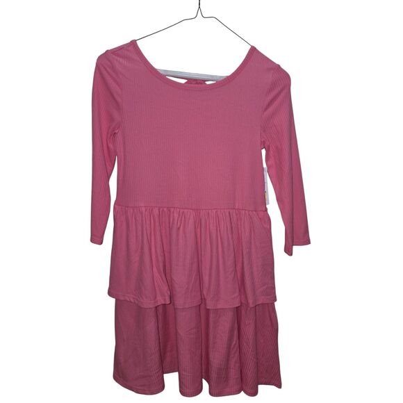 Girls Pink Tiered Dress Size M NWT by Epic Threads – Long Sleeve Ribbed Knit - Picture 7 of 8